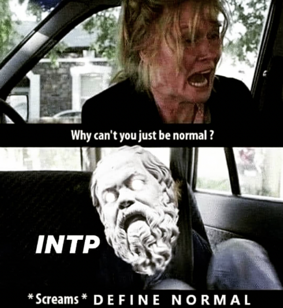 why can't you just be normal meme INTP