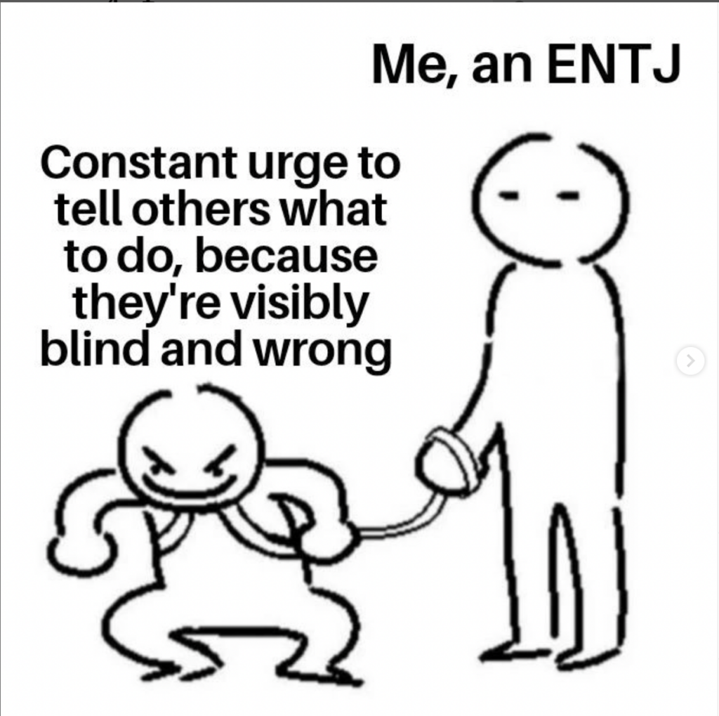 Trying not to tell others they are wrong ENTJ