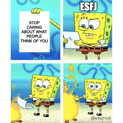 stop caring about what people think of you esfj