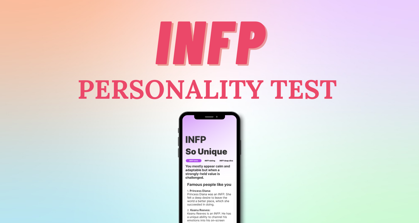 I took this test and it was really cool! Also, my top three are all INFP  lol here's the link to this test:   : r/infp