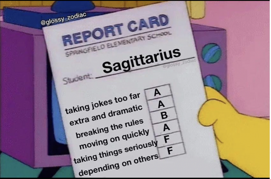 Sagittarius meme: always moving on to the next thing