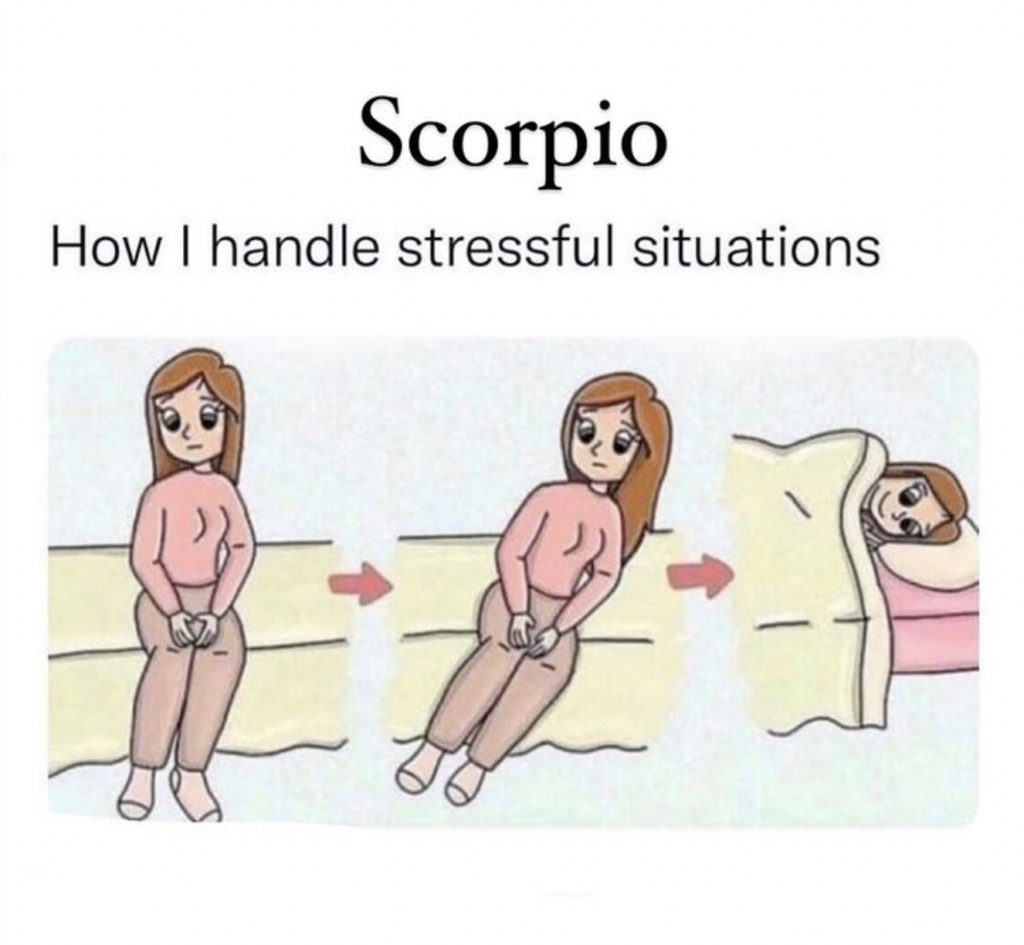 how scorpio handles stressful situations - sleeping