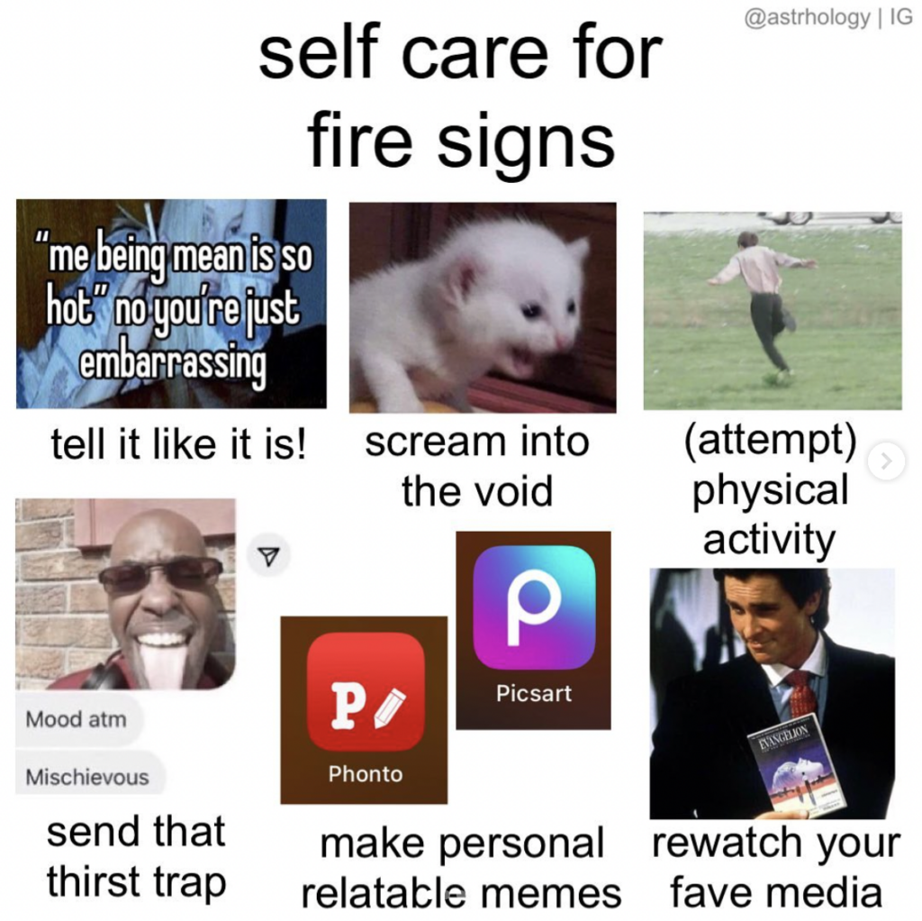 Earth star sign meme: self care