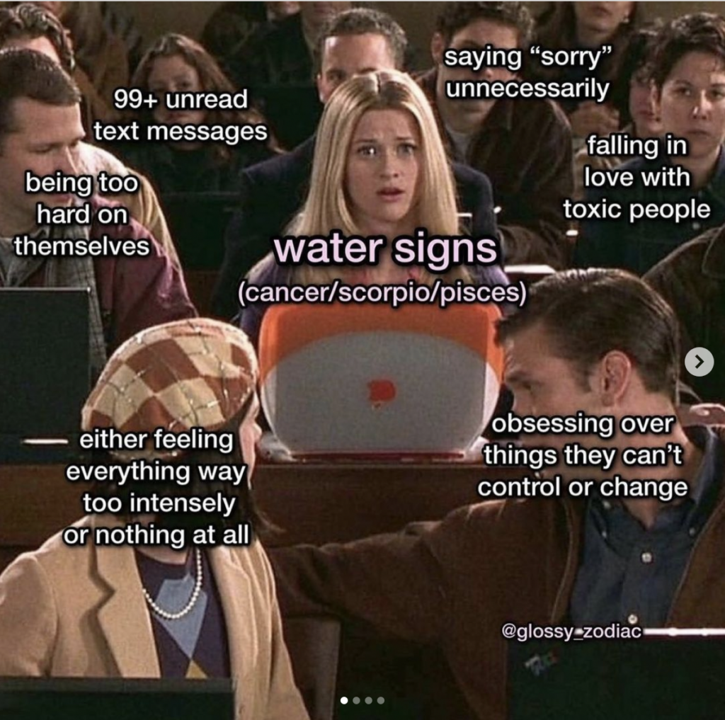 water signs too hard on themselves