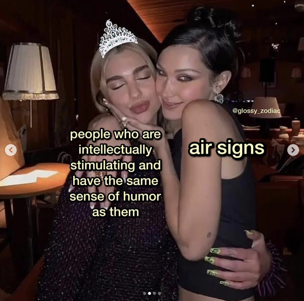Air star sign meme: love intellectual conversation