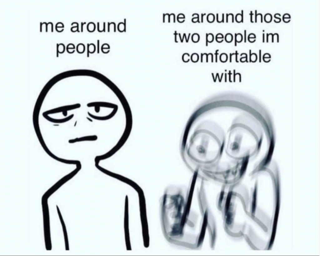 Introvert meme: me around people