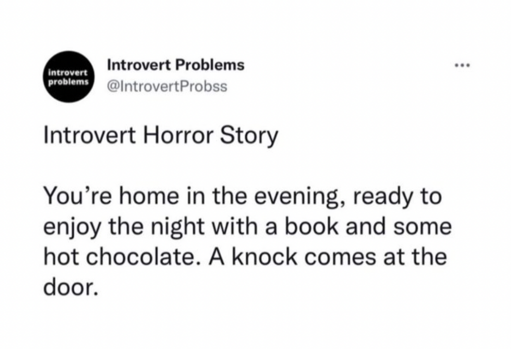 Introvert meme: hate unexpected visitors
