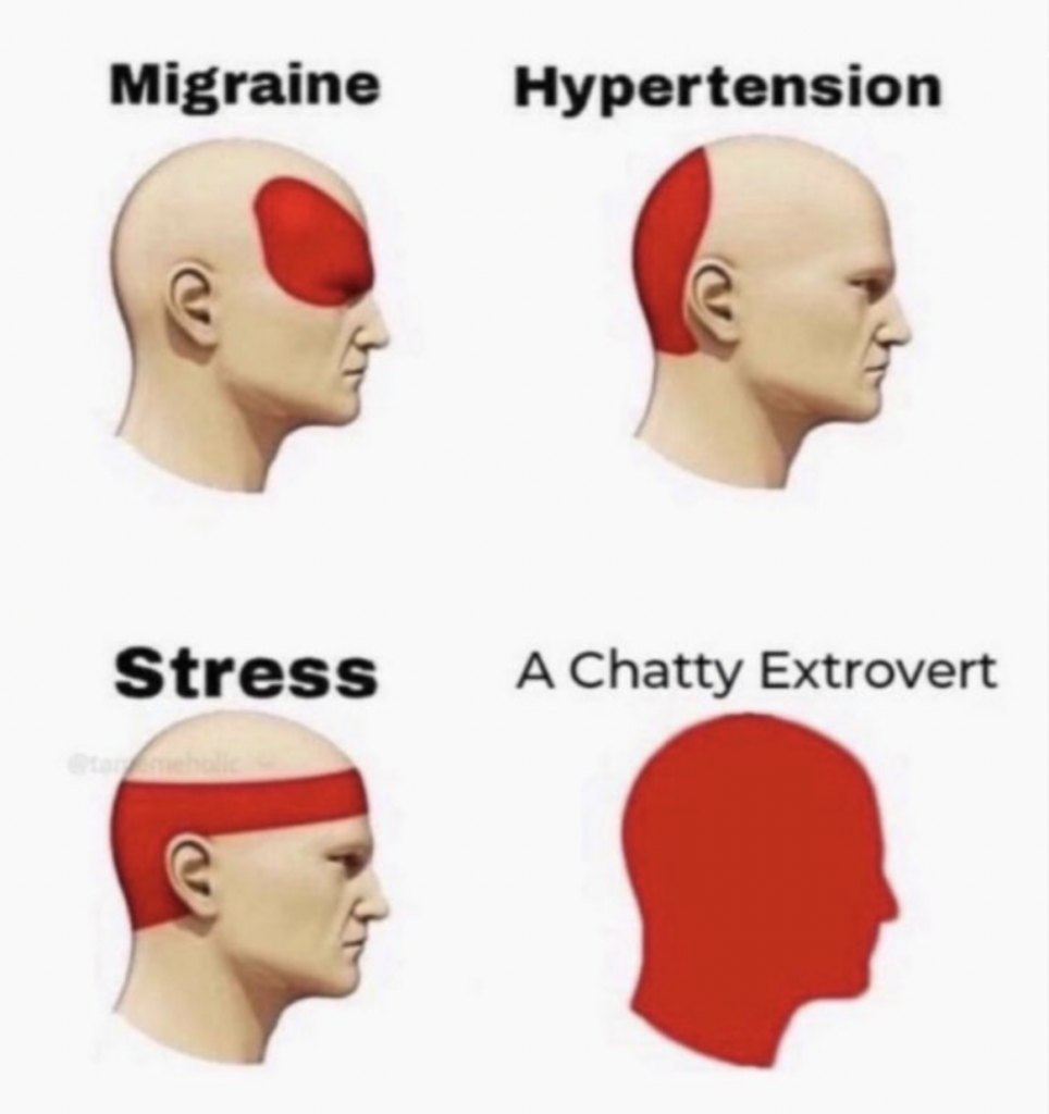 Introvert meme: dealing with chatty extroverts