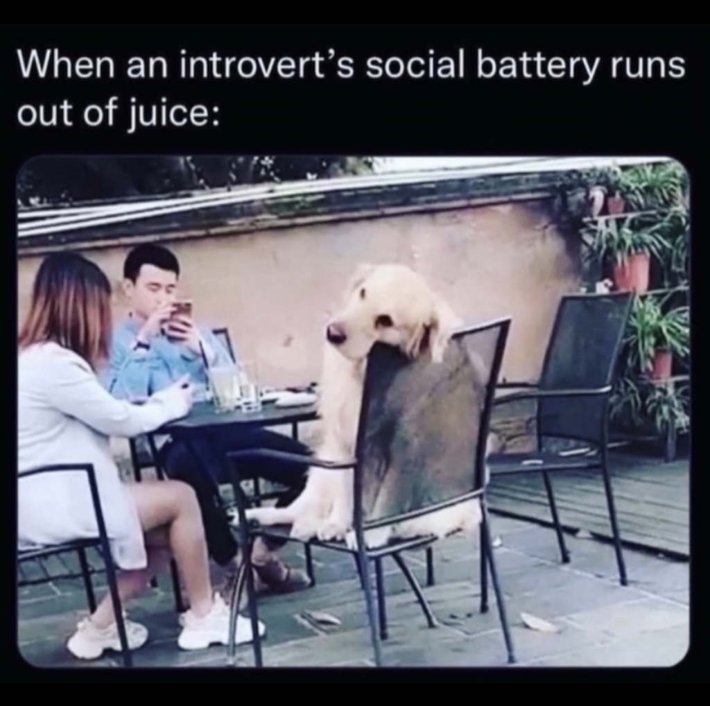 Introvert meme: when your introvert social battery runs out of juice