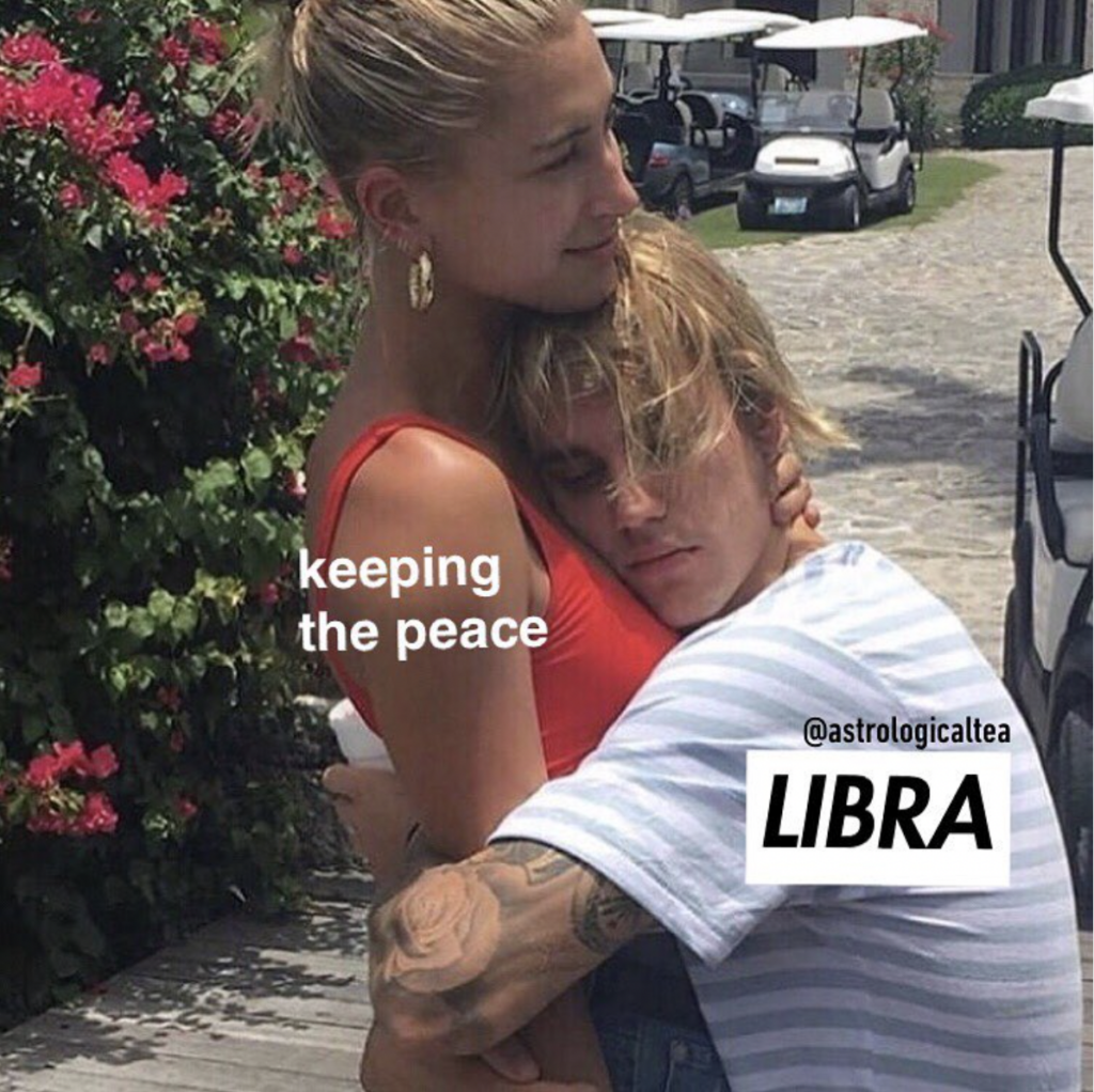 Zodiac meme: Libra keeping the peace