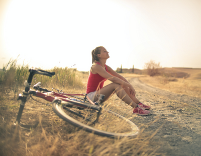 cycling exercise solo trip happy alone