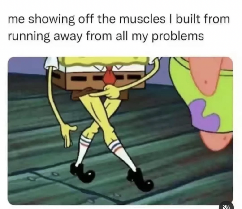 funny memes about life running away from my problems
