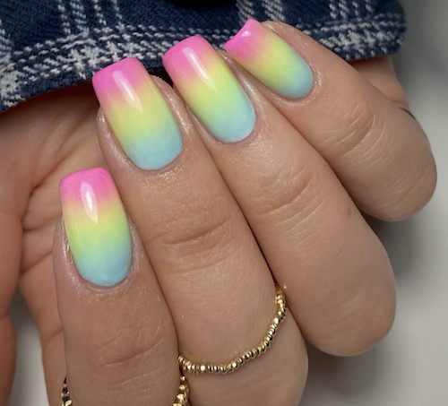 Multi colored ombre