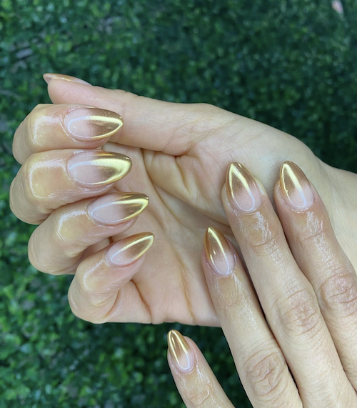 Gold ombre tips