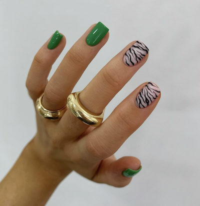 Green and zebra print